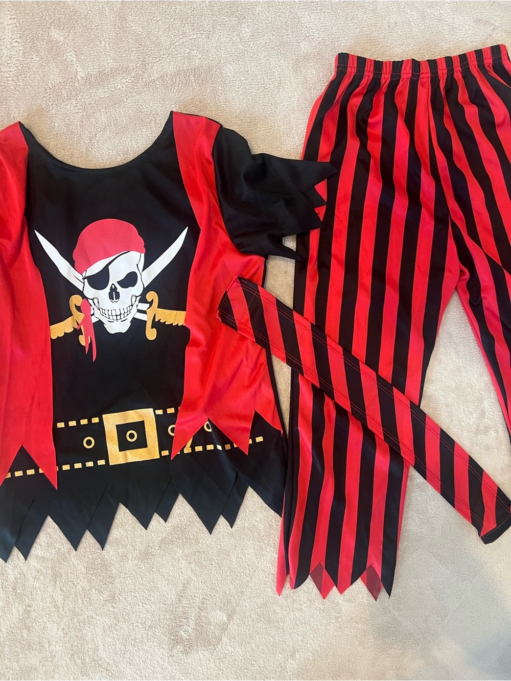 Rubie's Red and Black Pirate Outfit with Gold Accents